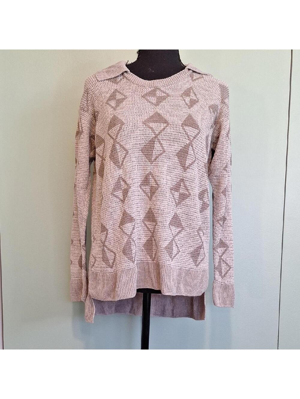 Emporio Armani Gray Diamond Knit Sweater Size Small 40